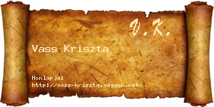 Vass Kriszta névjegykártya